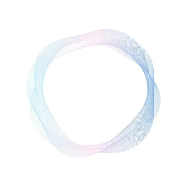 要旨ピンクと青の円の波のフレームの背景 ベクターイラスト — ストックベクタ