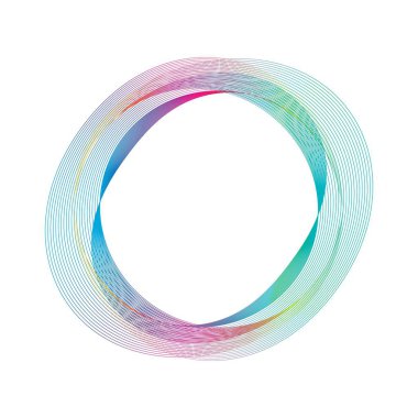 Abstract rainbow circle wave frame background. Vector illustration.