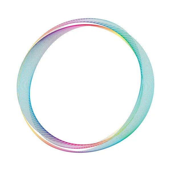 Abstract Rainbow Circle Wave Frame Background Vector Illustration — Vettoriale Stock