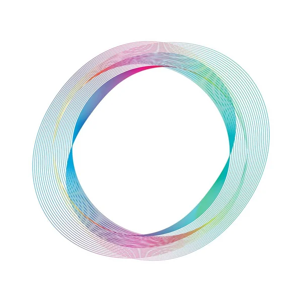 Abstract Rainbow Circle Wave Frame Background Vector Illustration — Stock vektor