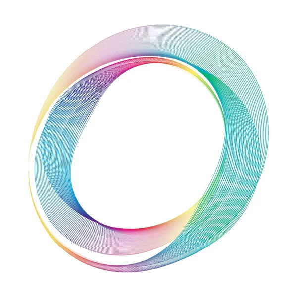 Abstract Rainbow Circle Wave Frame Background Vector Illustration — Stok Vektör