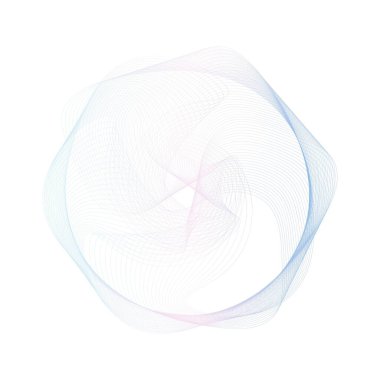 Soyut pembe ve mavi daire dalga çerçeve arkaplanı. Vektör illüstrasyonu.