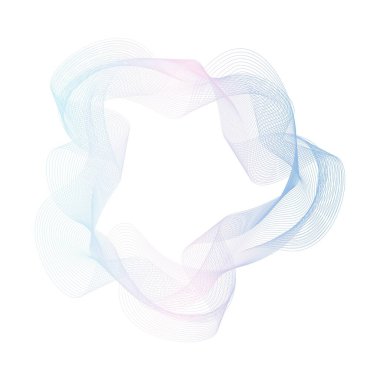 Soyut pembe ve mavi daire dalga çerçeve arkaplanı. Vektör illüstrasyonu.