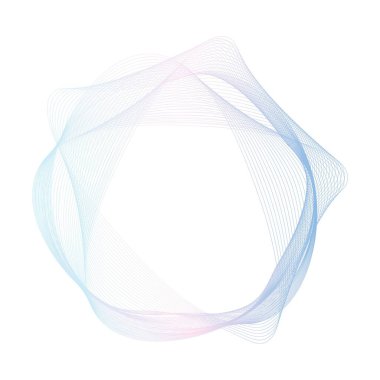 Soyut pembe ve mavi daire dalga çerçeve arkaplanı. Vektör illüstrasyonu.