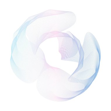 Soyut pembe ve mavi daire dalga çerçeve arkaplanı. Vektör illüstrasyonu.