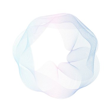 Soyut pembe ve mavi daire dalga çerçeve arkaplanı. Vektör illüstrasyonu.