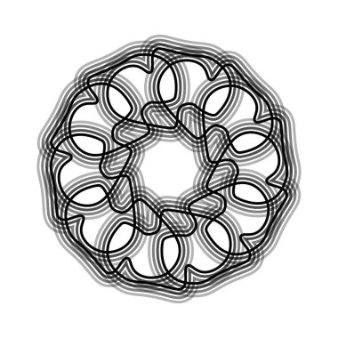 Siyah çiçek şekilli Spirograph ikonu. Vektör illüstrasyonu.