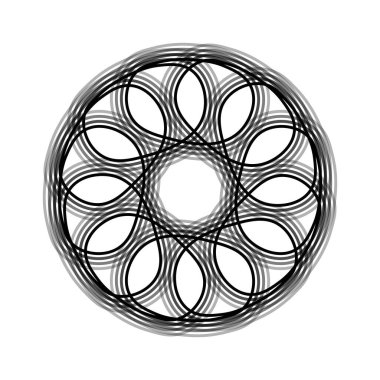 Siyah çiçek şekilli Spirograph ikonu. Vektör illüstrasyonu.