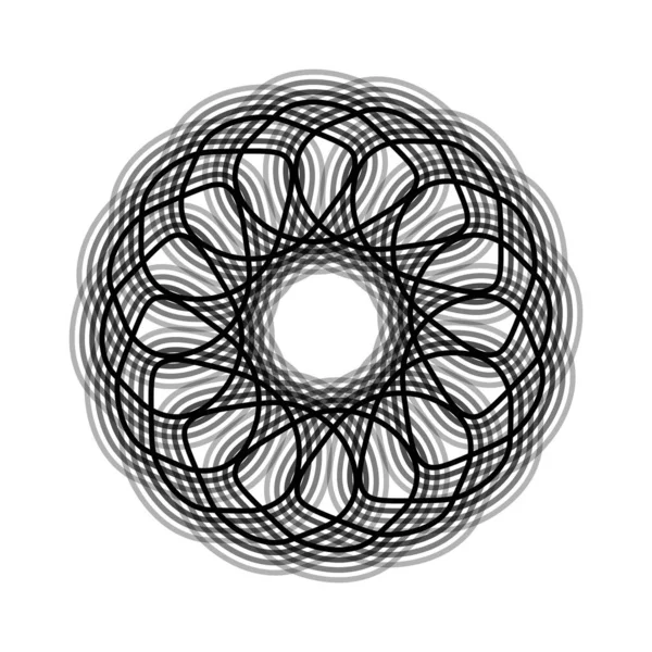 黒い花の形をしたスピログラフのアイコン ベクターイラスト — ストックベクタ