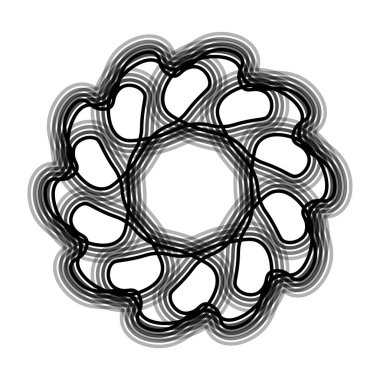 Siyah çiçek şekilli Spirograph ikonu. Vektör illüstrasyonu.