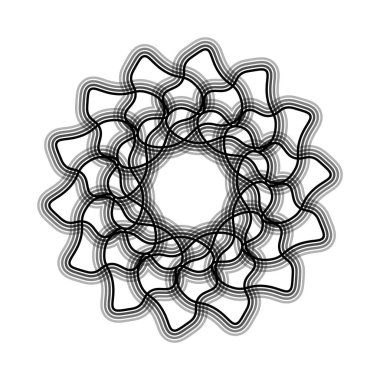 Siyah çiçek şekilli Spirograph ikonu. Vektör illüstrasyonu.