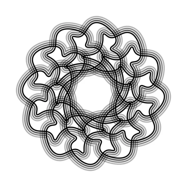 Schwarze Blume Form Spirograph Symbol Vektorillustration — Stockvektor