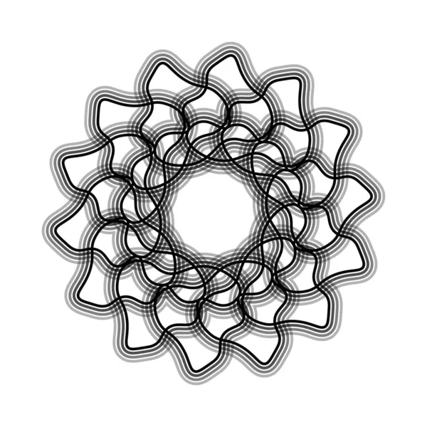 Svart Blomma Form Spirograph Ikon Vektorillustration — Stock vektor