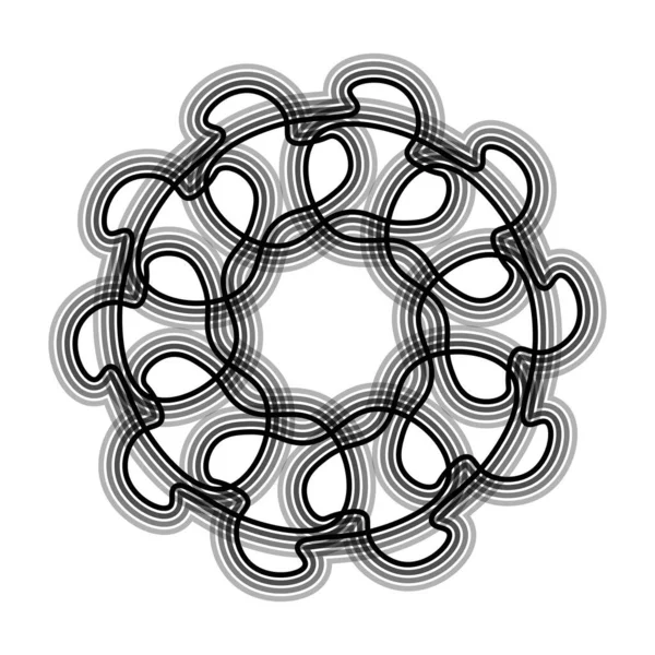 Siyah çiçek şekilli Spirograph ikonu. Vektör illüstrasyonu.