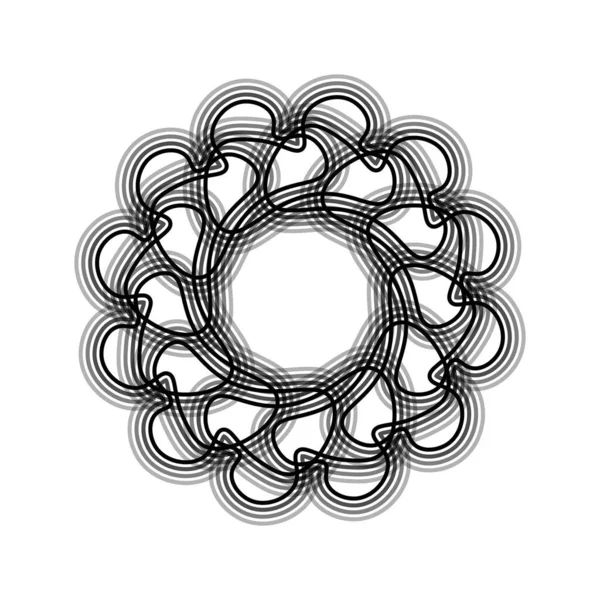 Forme Fleur Noire Icône Spirographe Illustration Vectorielle — Image vectorielle