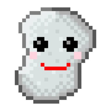 Gülümseme şekli simge pikseli. Vektör illüstrasyonu.