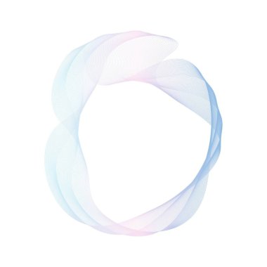 Soyut pembe ve mavi daire dalga çerçeve arkaplanı. Vektör illüstrasyonu.