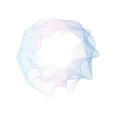 Soyut pembe ve mavi daire dalga çerçeve arkaplanı. Vektör illüstrasyonu.