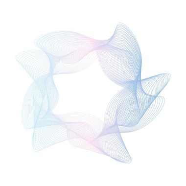 Soyut pembe ve mavi daire dalga çerçeve arkaplanı. Vektör illüstrasyonu.