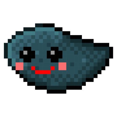 Gülümseme şekli simge pikseli. Vektör illüstrasyonu.