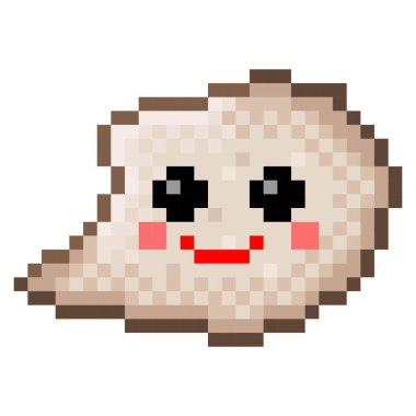 Gülümseme şekli simge pikseli. Vektör illüstrasyonu.