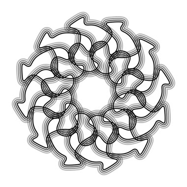 Siyah çiçek şekilli Spirograph ikonu. Vektör illüstrasyonu.