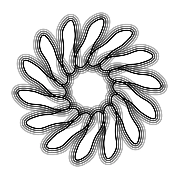 黒い花の形をしたスピログラフのアイコン ベクターイラスト — ストックベクタ