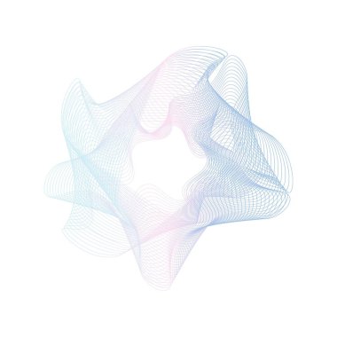 Soyut pembe ve mavi daire dalga çerçeve arkaplanı. Vektör illüstrasyonu.