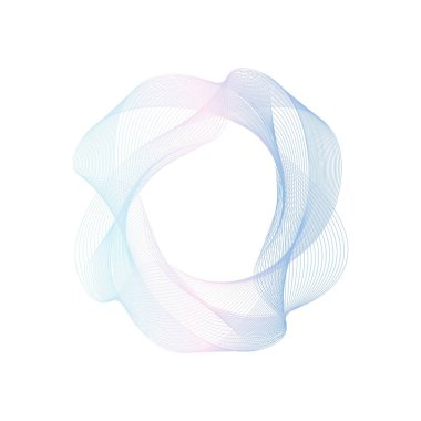 Soyut pembe ve mavi daire dalga çerçeve arkaplanı. Vektör illüstrasyonu.