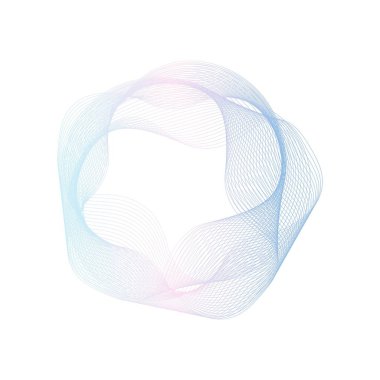 Soyut pembe ve mavi daire dalga çerçeve arkaplanı. Vektör illüstrasyonu.