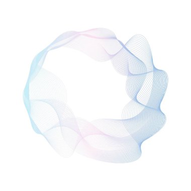 Soyut pembe ve mavi daire dalga çerçeve arkaplanı. Vektör illüstrasyonu.