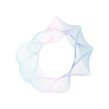 Soyut pembe ve mavi daire dalga çerçeve arkaplanı. Vektör illüstrasyonu.