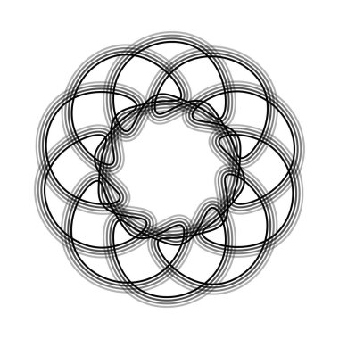 Siyah çiçek şekilli Spirograph ikonu. Vektör illüstrasyonu.