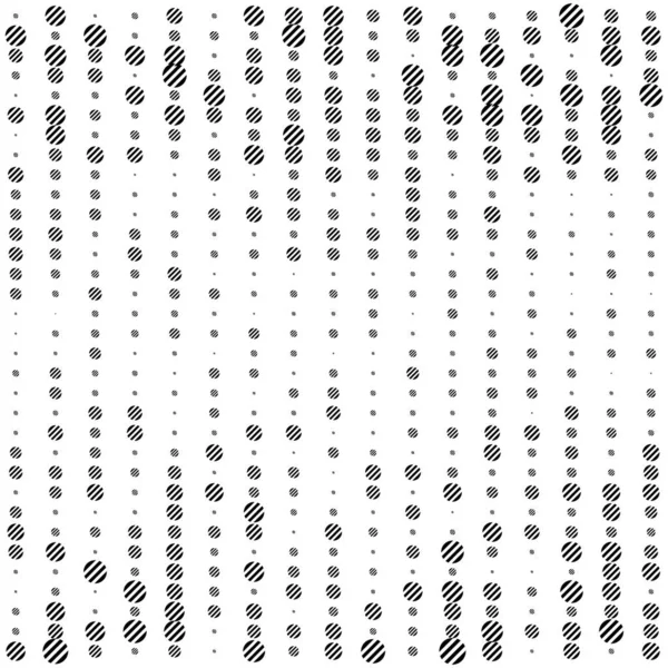 Kreise Reihen Sich Aneinander Halbtoniger Hintergrund Mit Zufälligen Mustern Vektorillustration — Stockvektor