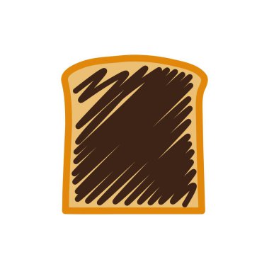 Çikolatalı tost ikonu. Vektör illüstrasyonu.