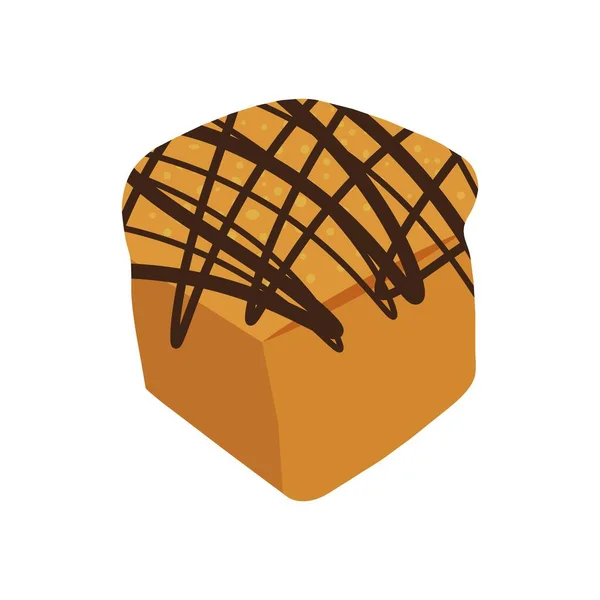 Ikona Čokoládového Chleba Vektorová Ilustrace — Stockový vektor