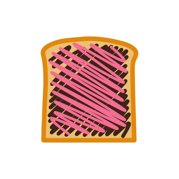 Chocolade Aardbeien Toast Icoon Vectorillustratie — Stockvector