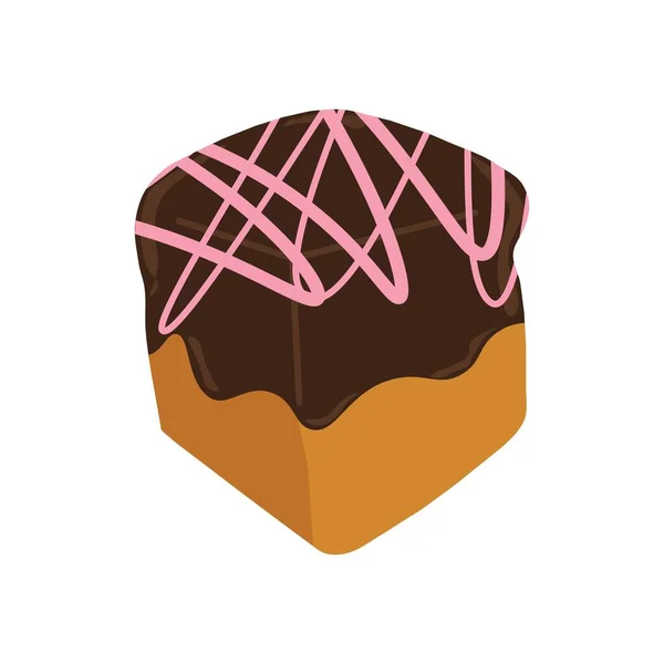 Icône Pain Chocolat Fraise Illustration Vectorielle — Image vectorielle