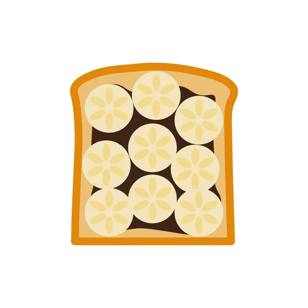 Choklad Och Banan Rostat Bröd Ikon Vektorillustration — Stock vektor
