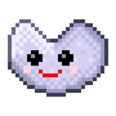 Gülümseme şekli simge pikseli. Vektör illüstrasyonu.