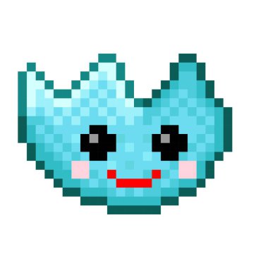 Gülümseme şekli simge pikseli. Vektör illüstrasyonu.