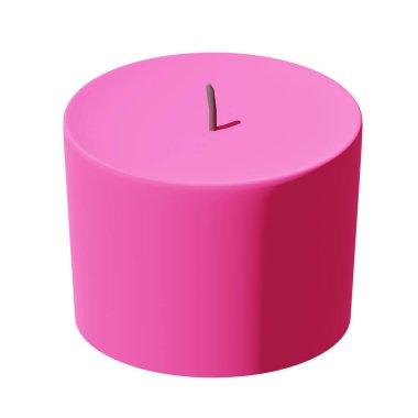Pembe mum süslemesi. 3d oluşturma.
