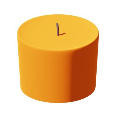 Turuncu mum süslemesi. 3d oluşturma.