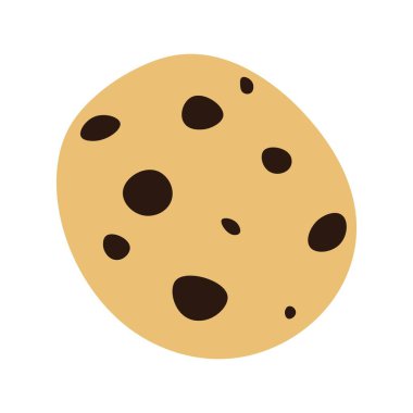 Çikolata parçalı kurabiye çizgi filmi. Vektör illüstrasyonu.