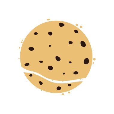 Çatlak çikolatalı kurabiye çizgi filmi. Vektör illüstrasyonu.