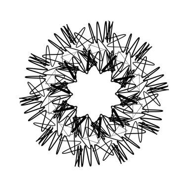 Dalgalı çizgide bir çiçek çiz. Vektör illüstrasyonu.