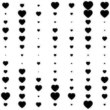 Kalplerin gelişigüzel bir geçmişi var. Vektör illüstrasyonu.