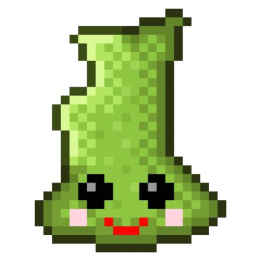 Gülümseme şekli simge pikseli. Vektör illüstrasyonu.