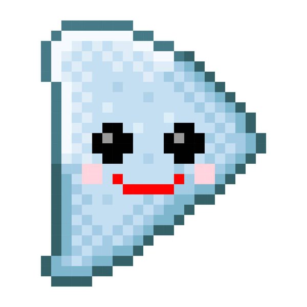 Пиксельная картинка в форме улыбки. Векторная иллюстрация.