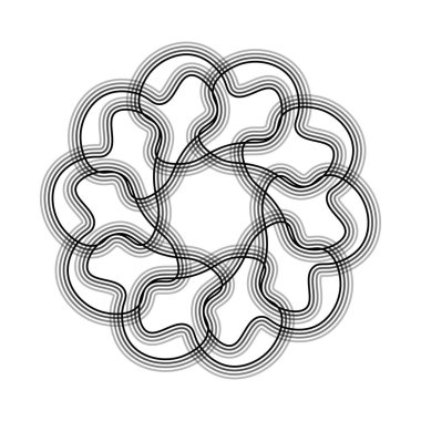 Siyah çiçek şekilli Spirograph ikonu. Vektör illüstrasyonu.
